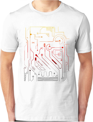 

Foscous Printed Men' Round Neck White T-Shirt
