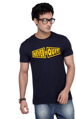 

Inkovy Graphic Print Men's Round Neck Dark Blue T-Shirt, Navy