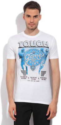 

LAWMAN Pg3 Printed Men's Round Neck White T-Shirt, Pure white