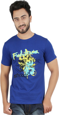 

Hoodz Printed Men's Round Neck Blue T-Shirt, Royalblue