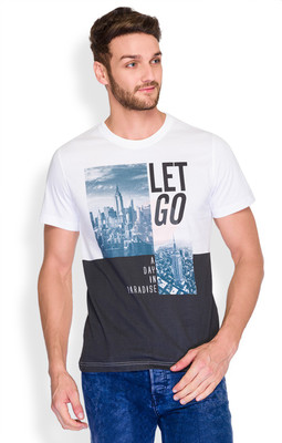 

Parx Printed Men's Round Neck White T-Shirt