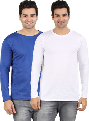 

Ap'pulse Solid Men's Round Neck Blue, White T-Shirt(Pack of 2, _rblue_white