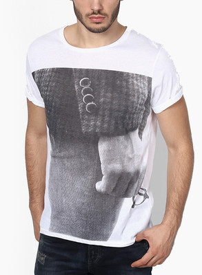 

Jack & Jones Graphic Print Men's Round Neck White T-Shirt