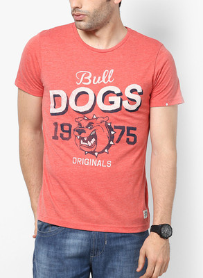 

Jack & Jones Graphic Print Men's Round Neck Orange T-Shirt, Baked apple