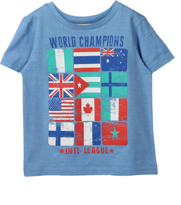 Beebay Boys Printed T Shirt(Blue, Pack of 1)