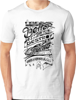 

Foscous Printed Men's Round Neck White T-Shirt