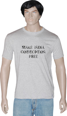 

Tshirt.in Graphic Print Men's Round Neck Grey T-Shirt, Grey melange