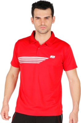 VECTOR X Printed Men Polo Neck Red T-Shirt