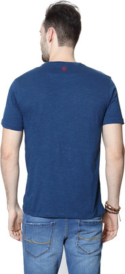 

SF Jeans by Pantaloons Printed Men's Round Neck Blue T-Shirt, Twilight blue