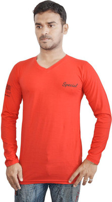 

Al-Harsha Trend Solid Men's V-neck Red T-Shirt