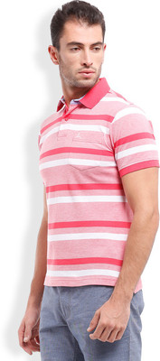 

Parx Striped Men's Polo Neck Red T-Shirt