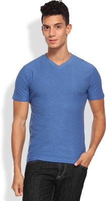 

Arise Self Design Men' V-neck Blue T-Shirt, Cobalt blue