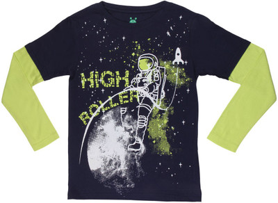 

Poppers by Pantaloons Boys Graphic Print T Shirt(Dark Blue, Pack of 1, Berry