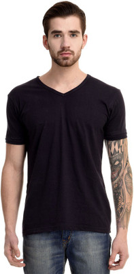 

Mi Moda Solid Men' V-neck Dark Blue T-Shirt
