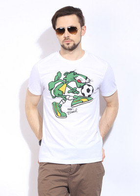 

Puma Printed Men's Round Neck White T-Shirt