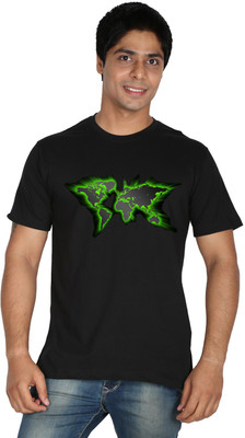 

Trendster Printed Men' Round Neck Black T-Shirt