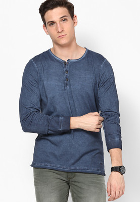 

Jack & Jones Solid Men's Round Neck Dark Blue T-Shirt, Dress blues