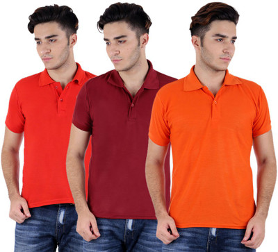 

Sanvi Traders Solid Men Polo Neck Multicolor T-Shirt(Pack of 3