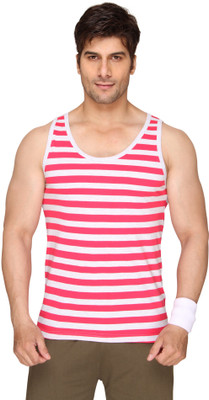 

SayItLoud Striped Men's Round Neck Grey, Pink T-Shirt