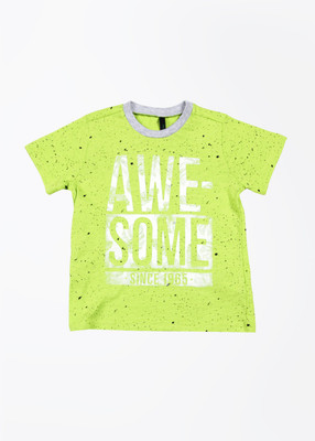 

United Colors of Benetton Boys Solid Cotton T Shirt(Light Green, Pack of 1, 10u