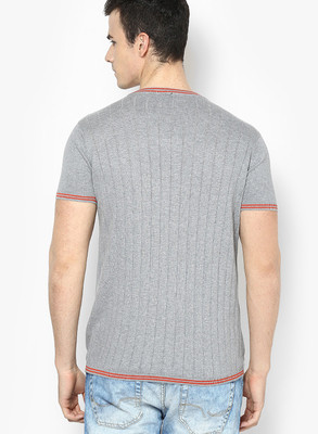 

Jack & Jones Striped Men's V-neck Grey T-Shirt, Grey melange