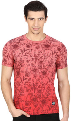 

Monte Carlo Printed Men's Round Neck Red T-Shirt, Cherry red