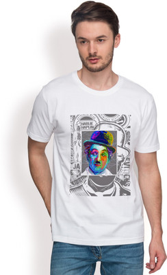 

Nikolas Graphic Print Men's Round Neck White T-Shirt