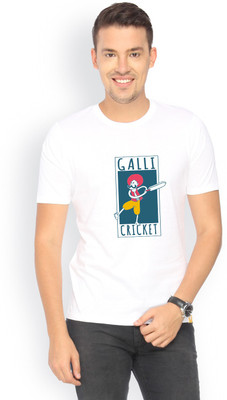 

Campus Sutra Printed Men Round Neck White T-Shirt
