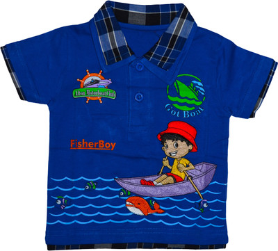 

Smilee Boys Graphic Print T Shirt(Blue, Pack of 1)