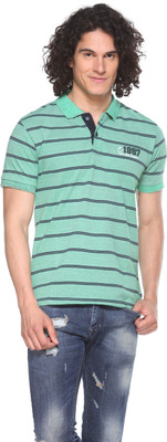 

Pro Riders Self Design Men's Flap Collar Neck Green T-Shirt