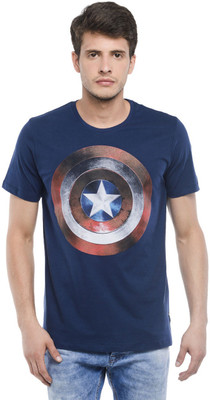 

Civil War Printed Men' Round Neck Blue T-Shirt, Dress blue