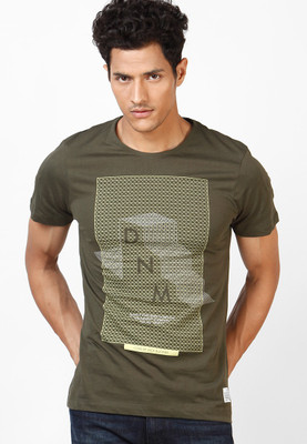 

Jack & Jones Graphic Print Men's Round Neck Green T-Shirt, Forest night