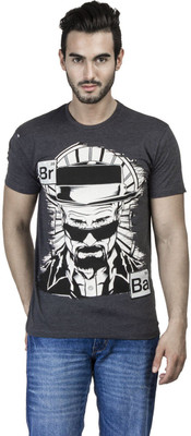 

Breaking Bad Printed Men's Round Neck Black T-Shirt, Anthra melange
