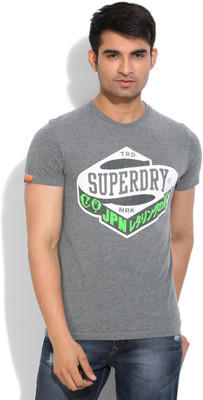 

Superdry Printed Men's Round Neck Grey T-Shirt, 14q