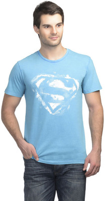 

DC Comics Printed Men' Round Neck Light Blue T-Shirt, Dc comics sky diver