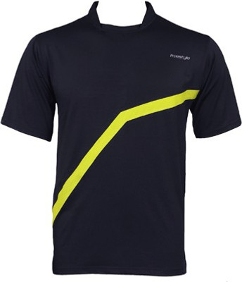 

Freestyle Solid Men' Round Neck Black T-Shirt