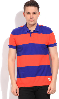 

United Colors of Benetton. Striped Men's Polo Neck Red, Purple T-Shirt, 901