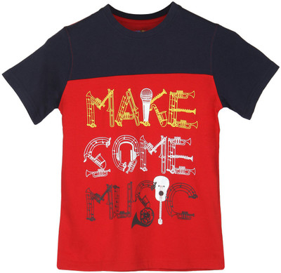 

Poppers by Pantaloons Boys Graphic Print T Shirt(Red, Pack of 1