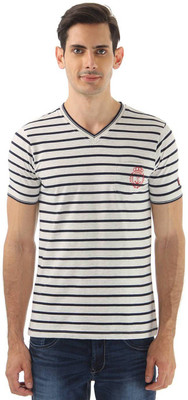 

Cloak & Decker Solid Men's V-neck Black, White T-Shirt
