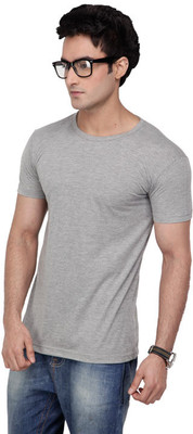 

Inkovy Solid Men's Round Neck Grey T-Shirt