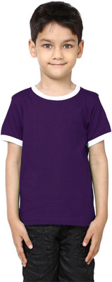 

99Tshirts Boys Solid Cotton T Shirt(Purple, Pack of 1)