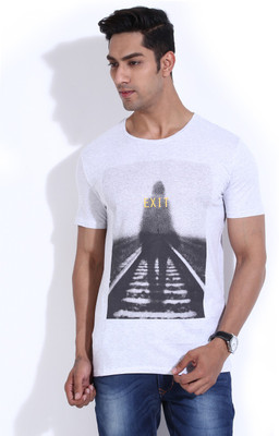 

United Colors of Benetton. Printed Men's Round Neck Grey T-Shirt, 506