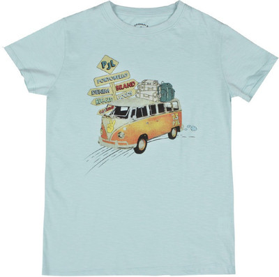 Pepe Jeans Boys Printed Cotton T Shirt(Light Blue, Pack of 1, Sky