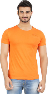 

Hoodz Solid Men' Round Neck Orange T-Shirt