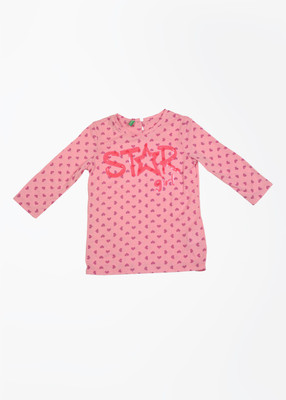 

United Colors of Benetton Girls Printed T Shirt(Pink, 903