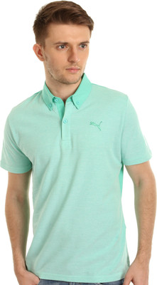 

Puma Solid Men' Polo Neck Light Green T-Shirt, Electric green