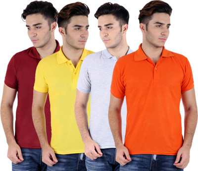 

Sanvi Traders Solid Men Polo Neck Multicolor T-Shirt(Pack of 4