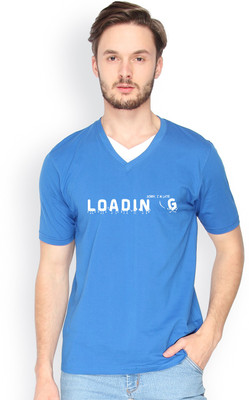 

Campus Sutra Solid Men V-neck Blue T-Shirt, Royal blue