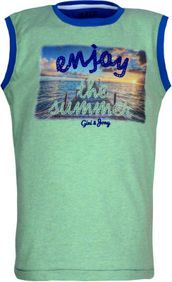 

Gini & Jony Boys Printed T Shirt(Green, Pack of 1, C751