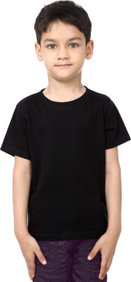 

99Tshirts Boys Solid Cotton T Shirt(Black, Pack of 1)